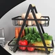Корзина для хранения фруктов и овощей металлическая с двумя уровнями фруктовница - изображение 2