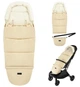 Зимний конверт в коляску 2в1 Momi Sleeping Bag Beige детский флисовый конверт универсальный спальный мешок в коляску, санки, автокресло с капюшоном, трансформируется в сумку для аксессуаров, утепленный детский конверт на зиму - изображение 1