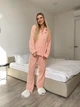 Пижама из муслина XL Персиковая в белые сердца - изображение 6