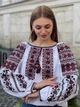 Традиційна жіноча вишиванка біла з рясною бордовою вишивкою "Чаруня" 10590-52 (XL) - зображення 2