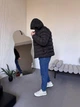Куртка чоловіча тепла зимова класична з капюшоном чорного кольору розмір L - зображення 4