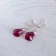 Сережки жіночі Hand Made з прозорими краплями Swarovski рубінового відтінку Ruby - зображення 1