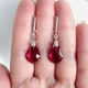 Сережки жіночі Hand Made з прозорими краплями Swarovski рубінового відтінку Ruby - зображення 2