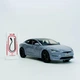 Машинка Автопром "Tesla Модель S с зарядной станцией" серая, 1:24 (18 см) AP7713-5 - изображение 4