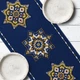 Дорожка на стол (раннер) Різдвяні зірки на синьому тлі 150х40 см - изображение 2