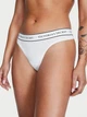 Бавовняні Трусики Victoria's Secret Logo Cotton Thong Panty S Білі (26325985) - изображение 1