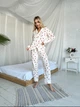 Пижама из муслина XS Бежевый в красные сердца - изображение 4