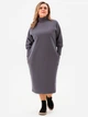 Платье миди осеннее женское Garne Brenda 3042492 4XL-5XL Серое (GR2000003047093) - изображение 1
