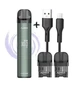Многоразовая электронная сигарета вейп Pod система Joyetech Evio M Pro 1100 mAh Green + 2 картриджа 2.8 мл + кабель type-c ACG в комплекте к под системы под перезаправляемая курилка электронка подик для заправки жидкости до 30 Вт - изображение 1