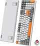 Ультракомпактна MAMBASNAKE K3 Pro Mini дротова 100-клавішна механічна клавіатура з RGB, кабель USB Type-C. Червоні світчі. Колір - Білий. Розкладка ( ENG - UA ) - зображення 1