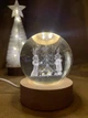 Ночник хрустальный шар 3D в комнате ночной светильник в детскую для ребенка новогодний merry christmas Кролик Зайка Рождественская елка Рождество от USB - изображение 1