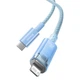 Кабель Baseus Explorer Series Fast Charging Cable with Smart Temperature Control Type-C to iP 20W 1m Blue (CATS010203) - зображення 6