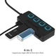 USB-хаб Sabrent HB-UMP3 USB 3.0 на 4хUSB 3.0 з вимикачами та блоком живлення - зображення 4