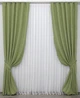 Комплект готовых штор VR-Textil Лен мрамор Pavliani № 1175ш Оливковый 150х270 см 2 шт (33-0010) - изображение 2