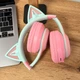 Наушники с кошачьими ушками CATEAR JST-BT035C (Green-Pink) - изображение 3
