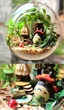 Румбокс - шар интерьерный 3D конструктор Miniature DIY Cuteroom Mini fairy Forest Elf Tribe TOTORO B-010 + подставка - изображение 9