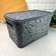 Ажурний сірий кошик для зберігання з кришкою 7.5 л - зображення 2