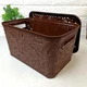 Ажурний коричневий кошик для зберігання з кришкою 10л Efe plastics - зображення 5