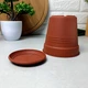 Цветочный горшок с подставкой Глория Терракота 11 см Алеана - изображение 7