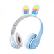 Наушники безпроводные "Заячьи ушки" Wireless P47R с подсветкой RGB Bluetooth 5.0 MP3 плеер Light Blue 022l - изображение 1