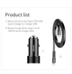 АЗУ Baseus Car Charger Small Screw Series 2xUSB 3.4A + Lightning Cable, Black (TZXLD-A01) - изображение 2