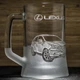 Пивний келих з гравіюванням автомобіля Lexus RX Лексус - подарунок для автомобіліста - зображення 2