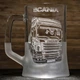 Подарок водителю дайльнобойщику - Бокал для пива с гравировкой грузовик SCANIA Скания - изображение 1