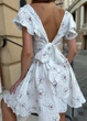Женское муслиновое платье в цветы с окрытой спинкой Fashion Look Белое 13513 XL (48) - изображение 3