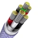 Кабель Baseus Flash Series Ⅱ One-for-three Fast Charging Data Cable USB to M+L+C 66W 1.2m Purple (CASS040005) - изображение 4
