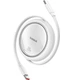 Кабель Baseus Free2Draw Mini Retractable Charging Cable Type-C to Type-C 100W 1m Moon White - зображення 1