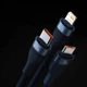 Кабель Baseus Flash Series Ⅱ One-for-three Fast Charging Data Cable USB to M+L+C 100W 1.2m Blue (CASS030003) - изображение 9