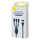 Кабель Baseus Flash Series Ⅱ Two-for-three Charging Cable U+C to M+L+C 100W 1.2m Blue (CASS030103) - изображение 2