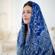 Народна вовняна синя хустина Вишукана 1275.12 - зображення 5