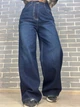 Джинсы женские Its Basic 4107 baggy jeans палаццо широкие от бедра 36 темно синие - изображение 3