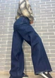 Джинсы женские Its Basic 4107 baggy jeans палаццо широкие от бедра 36 темно синие - изображение 8