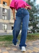 Джинсы женские Twin 1342 straight fit jeans палаццо ровные от бедра стрейчевые 34 синие - изображение 1