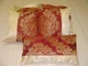 Комплект декоративних подушок Firanka Damask 30х30см 4шт 40х21см 1шт бордові з пісочним коронки (п_0267) - зображення 3