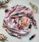 Дизайнерський платок "Розова перлина" від бренду My Scarf, прикрашений натуральним камінням - зображення 1