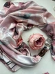 Дизайнерський платок "Розова перлина" від бренду My Scarf, прикрашений натуральним камінням - зображення 2