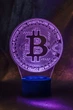 3d-світильник Биткоин, bitcoin, 3д-нічник, кілька підсвічувань (батарейка+220В) - зображення 3