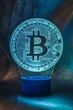 3d-світильник Биткоин, bitcoin, 3д-нічник, кілька підсвічувань (батарейка+220В) - зображення 1