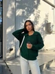 Женская кофта с отложенным воротником зеленого цвета 29959 One Size - изображение 2