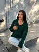 Женская кофта с отложенным воротником зеленого цвета 29959 One Size - изображение 3