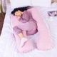 Подушка MirSon для вагітних і відпочинку Satin Stripe №8026 U-подібна Pink (2200006178644) - изображение 2