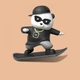 Фигурка - слайдер в авто на дисплей Медведь сноубордист Sliding Bear Snowboarder Black в кепке - изображение 2