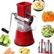 Овочерізка мультислайсер Tabletop Drum Grater Kitchen Master Терка для овочів та фруктів 3 насадки. Колір: червоний - зображення 2
