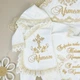 Крестильный набор для мальчика Family Tradition махра велюр с вышивкой белый Праздник Крещения - изображение 3