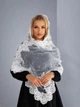 Жіночий шарф для храму Family Tradition сітка з намистинами та мереживом 170х50 см білий Духмяний аромат - зображення 3