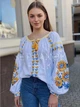 Літня вишиванка із соняхами у стилі бохо "Інга" вишита квіткова блуза біла 11867-52 (XL) - зображення 1