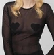 Наклейки на соски з чорними блискітками Nipple cover PS-71/02 Сердечки Чорні One size - зображення 1